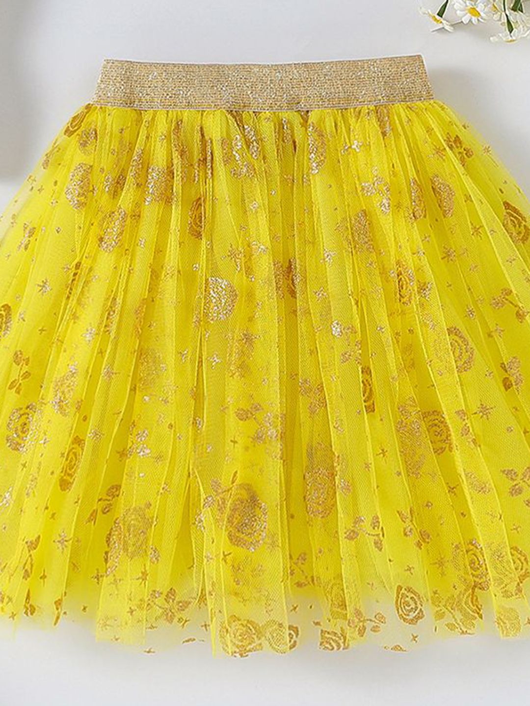 YK Girls Printed Flared Mini Skirt