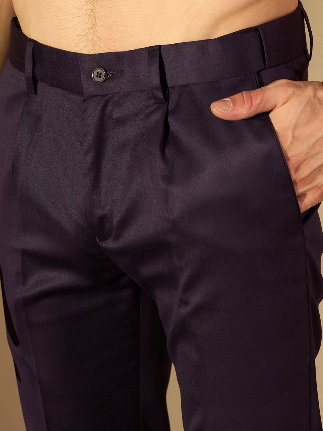 DENNISON Men Smart Tapered Fit Easy Wash Trousers