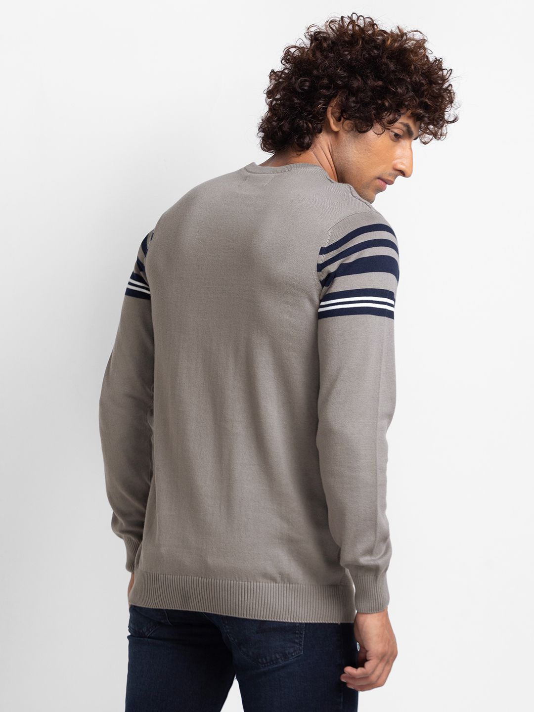 SPYKAR Pure Cotton Striped Pullover Sweaters