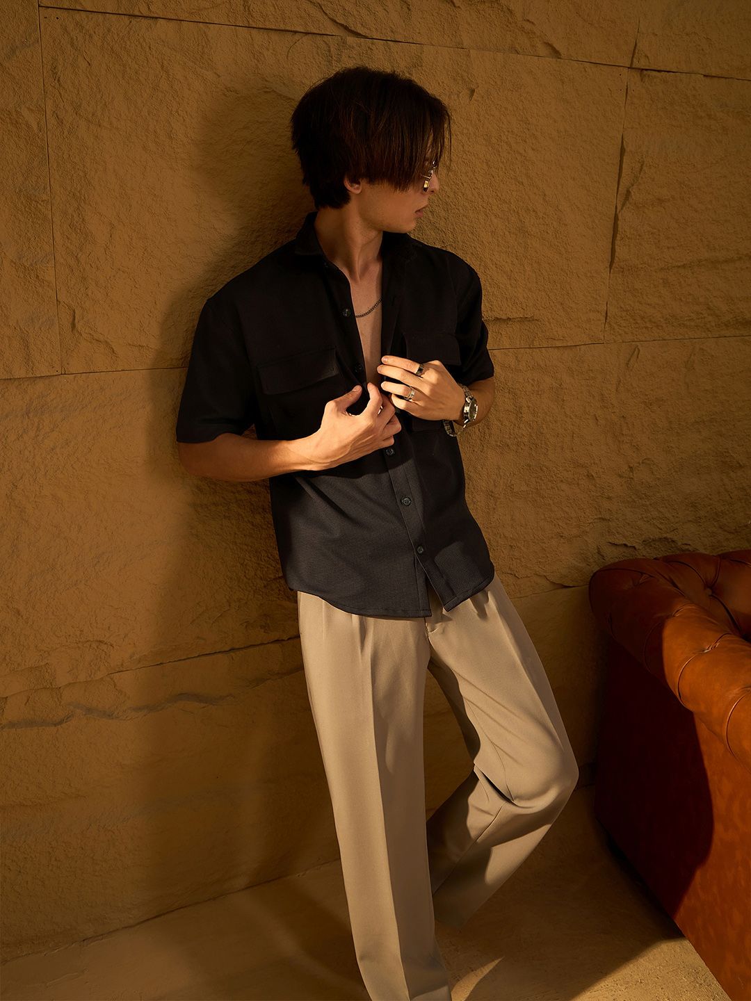 DENNISON Drop Shoulder Oversized Double Pocket Shirt