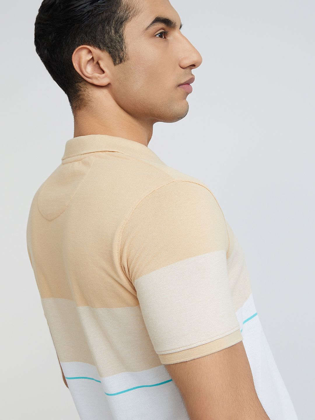 Park Avenue Striped Polo Collar Slim Fit T-shirt