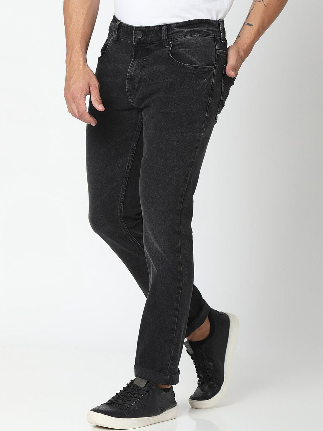 SPYKAR Men Black Relaxed Fit Low-Rise Jeans