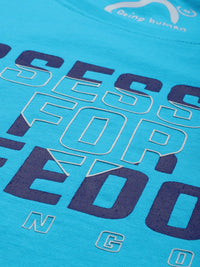 Being Human Men Blue Printed Round Neck Pure Cotton T-shirt