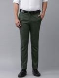 Park Avenue Men Self-Design Checked Formal Trousers
