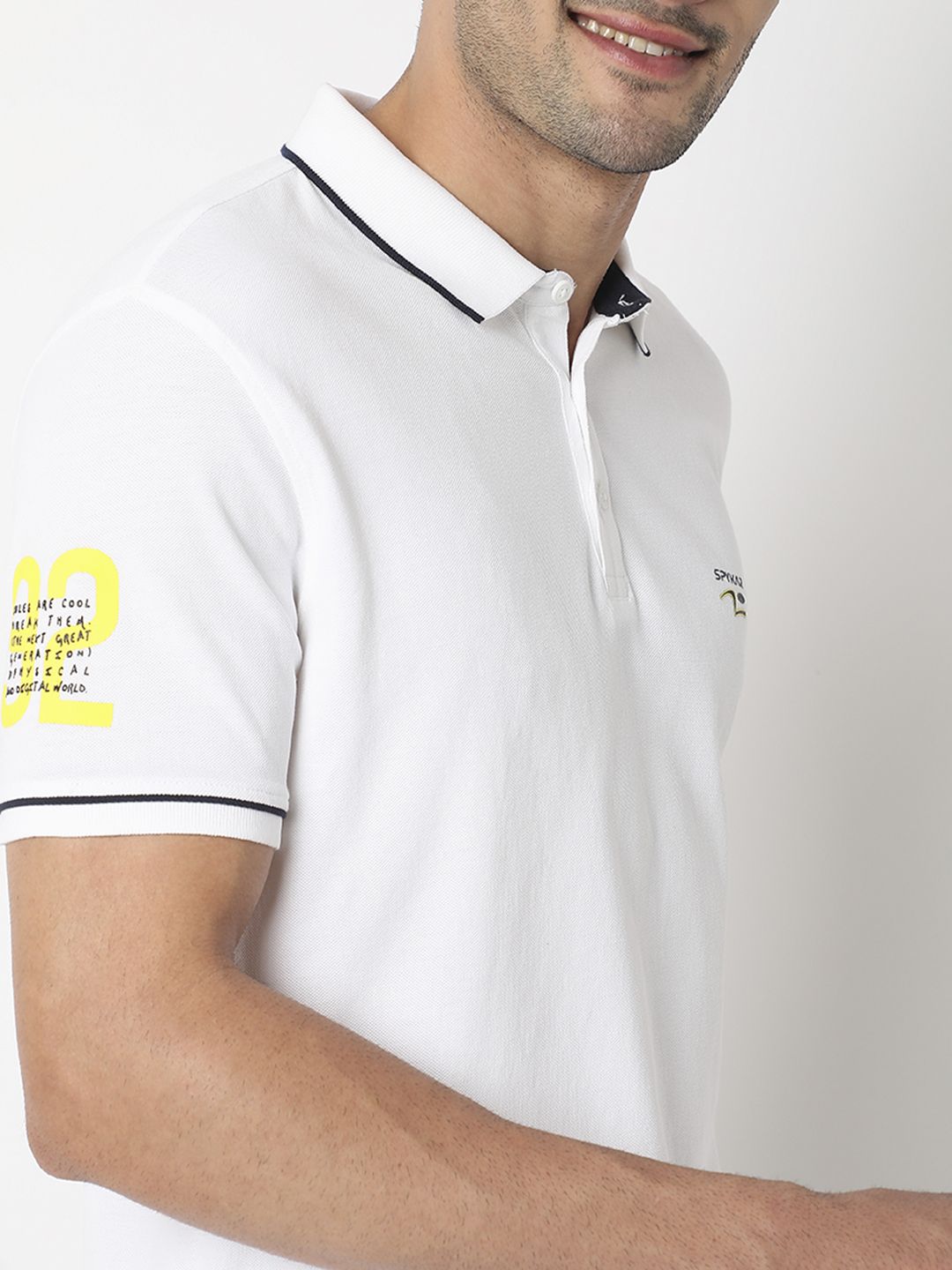 SPYKAR Polo Collar Slim Fit Pure Cotton T-shirt