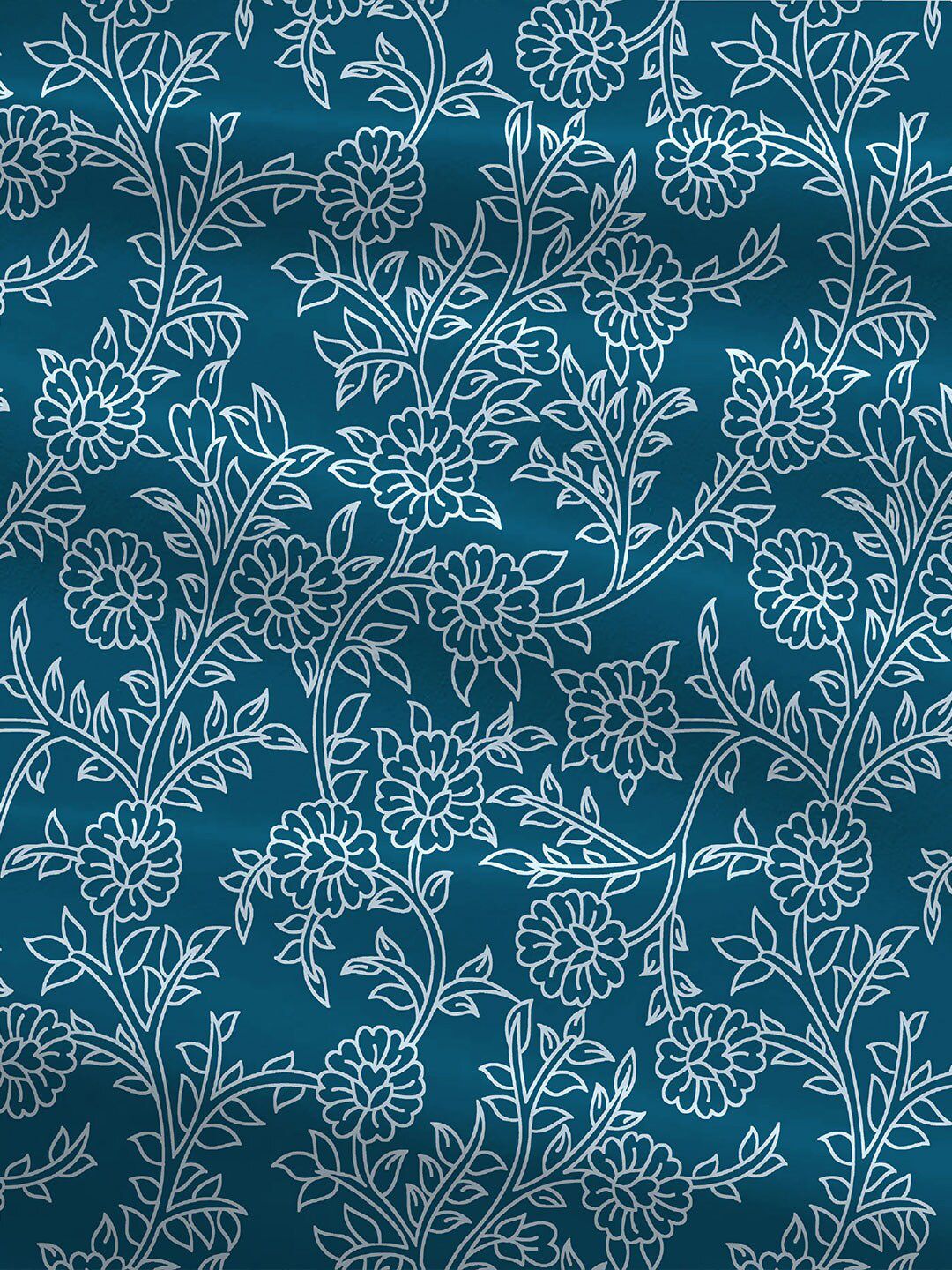 TRIDENT Desert Gardern Blue Urban Comfort Flat 144TC Queen Cotton Bedsheet Set