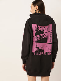 DressBerry Women Printed Hooded Jumper Dress