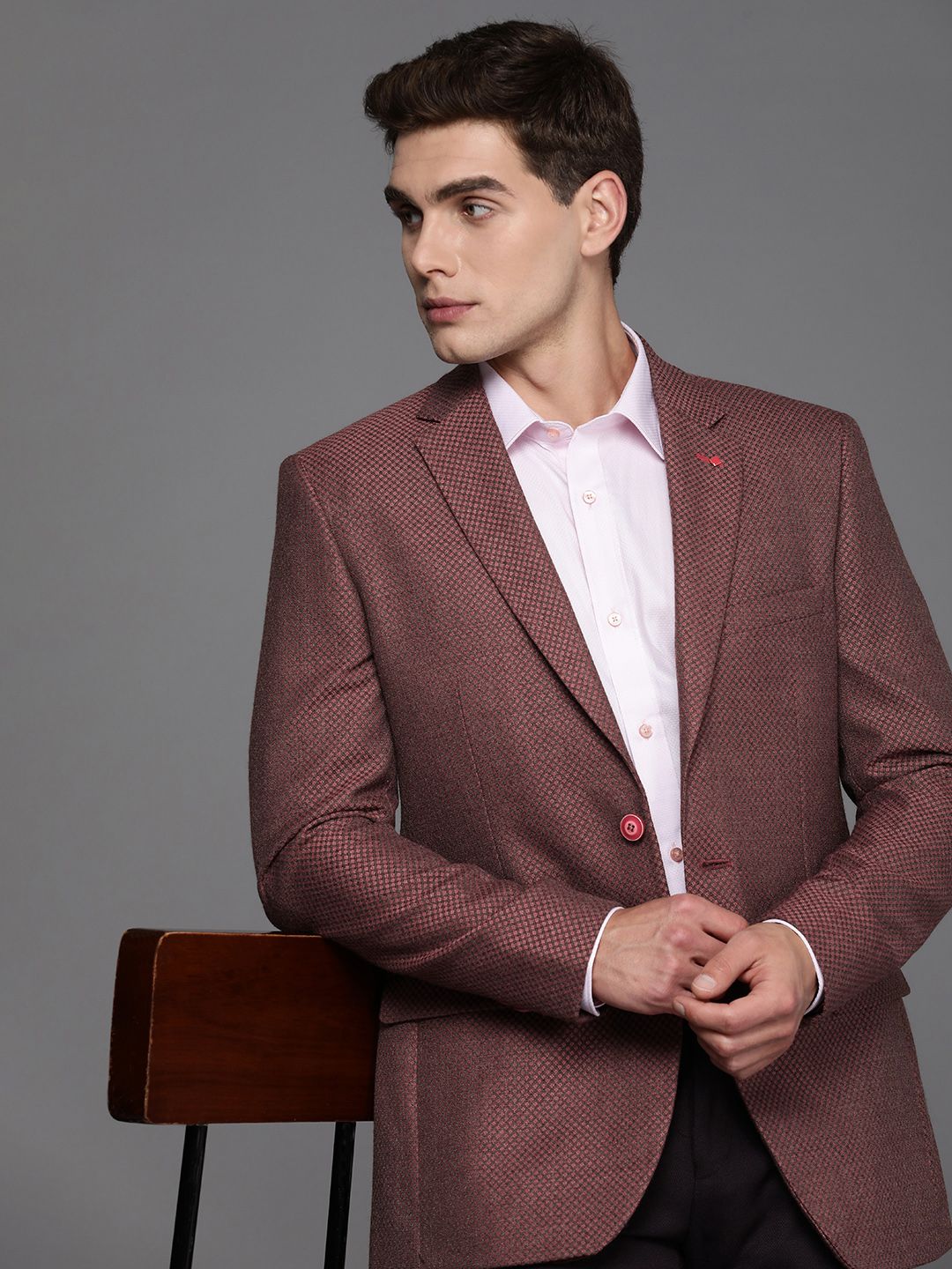 Raymond Men Self Design Single Breasted Formal Blazer