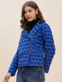 Antheaa Geometric Lapel Collar Corduroy Tailored Jacket