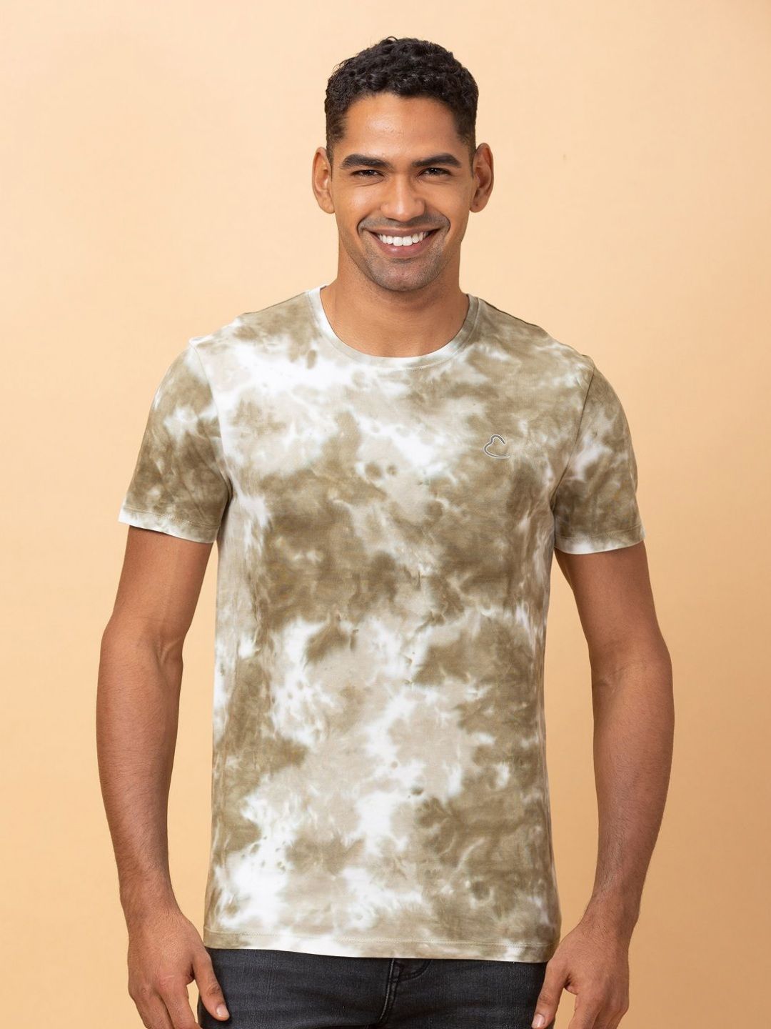 Being Human Men Dyed Raw Edge Slim Fit T-shirt