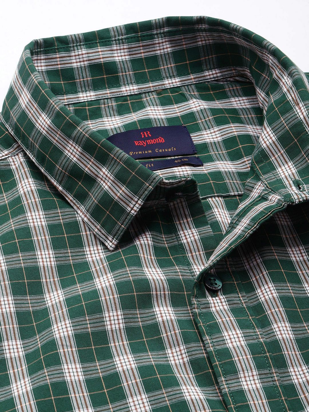 Raymond Pure Cotton Slim Fit Checked Casual Shirt