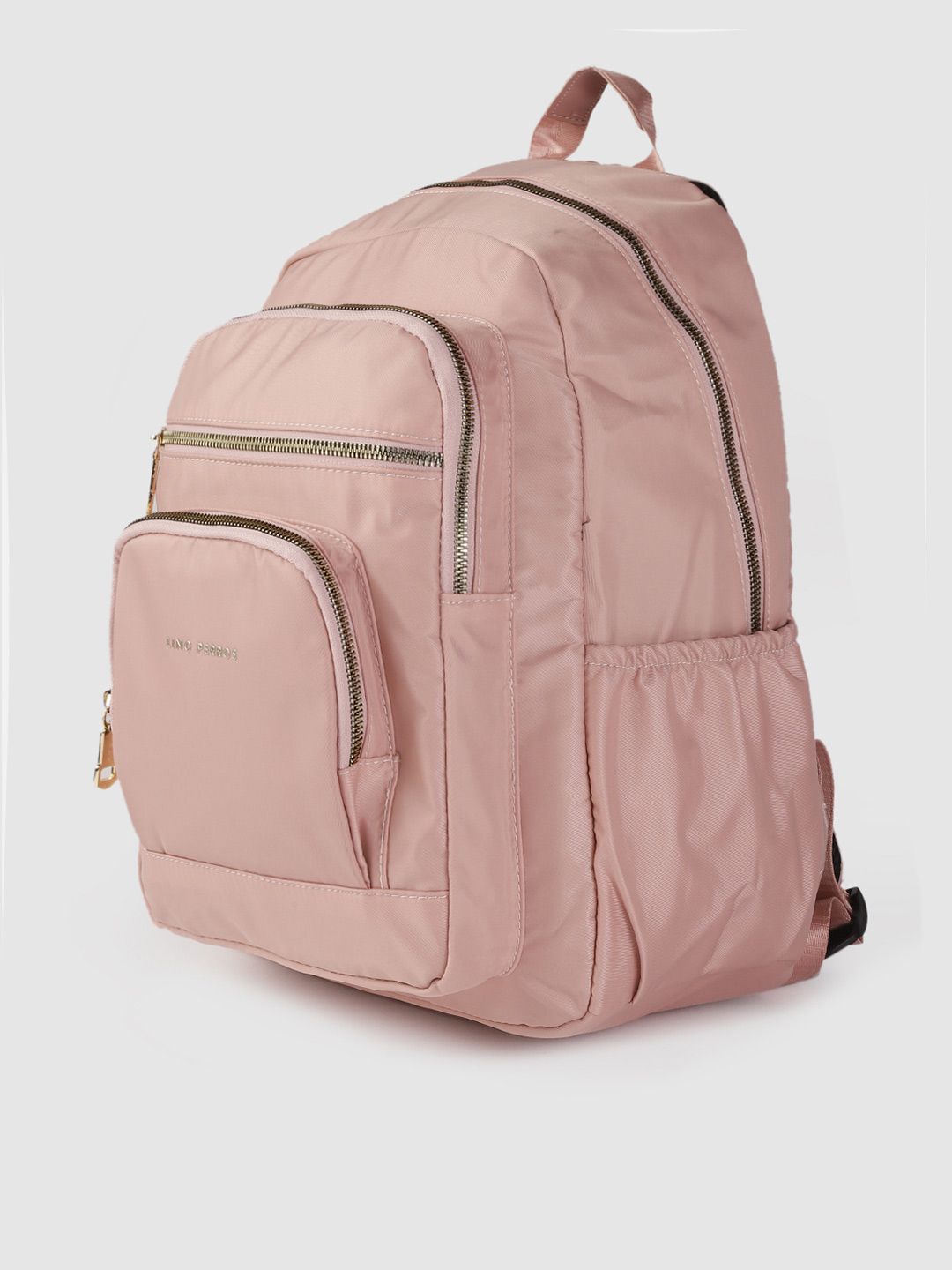 Lino Perros Women Peach-Coloured Solid Backpack