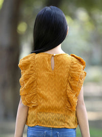 Cutiekins Girls Self Design Ruffles Top