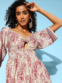 Indo Era Ethnic Motifs Print A-Line Dress