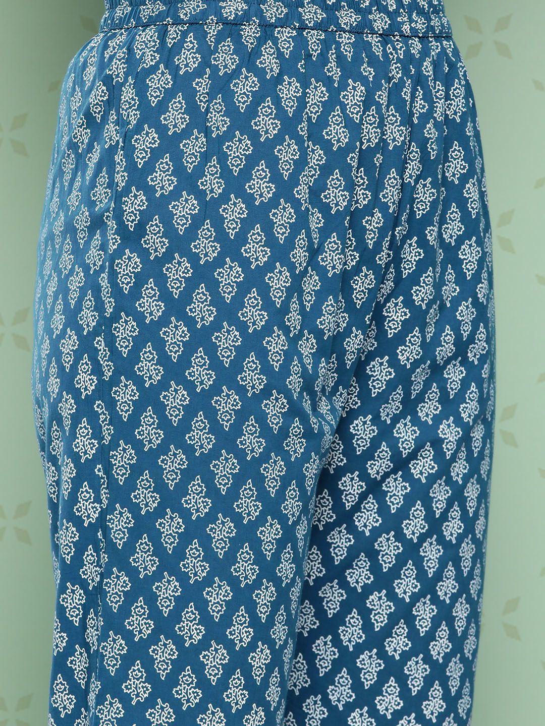 KALINI Women Ethnic Motifs Printed Empire Gotta Patti Kurta with Trousers & With Dupatta