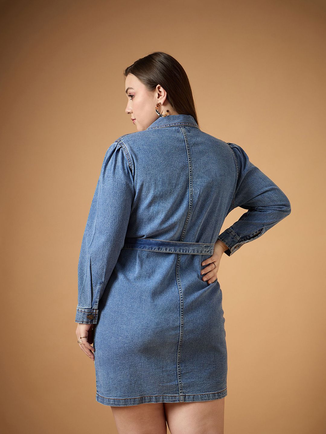 SASSAFRAS Curve Denim Shirt Dress