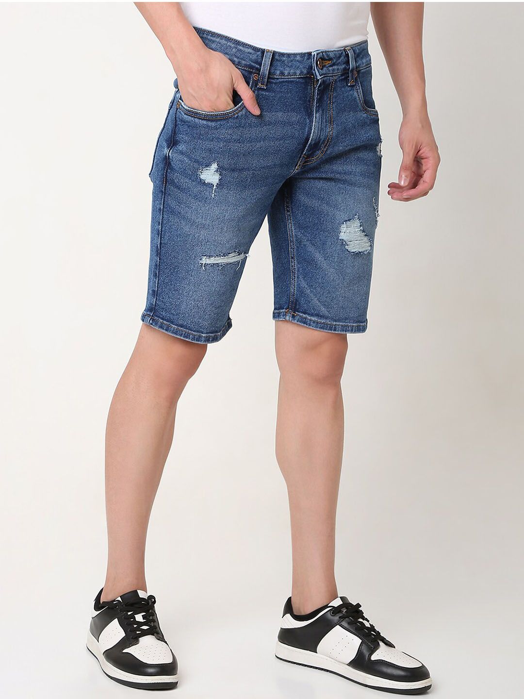 SPYKAR Men Washed Denim Shorts Technology