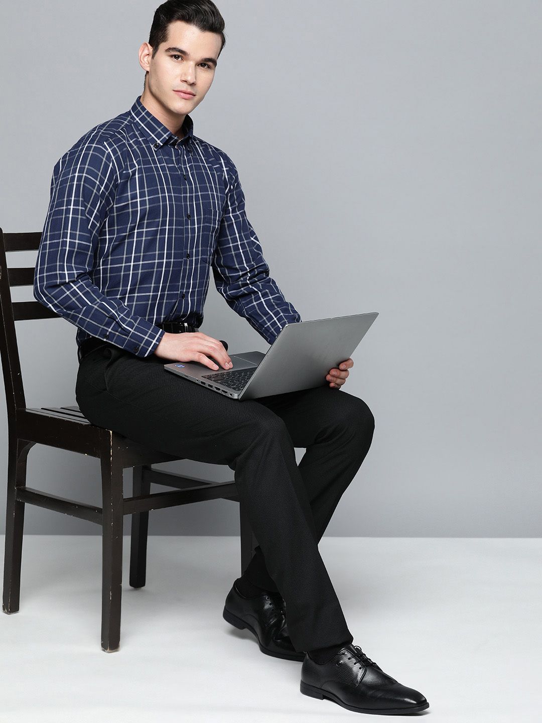 DENNISON Men Smart Tartan Checks Formal Shirt