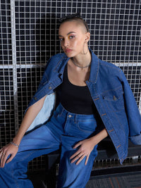 SASSAFRAS Black Scoop Neck Tank Top