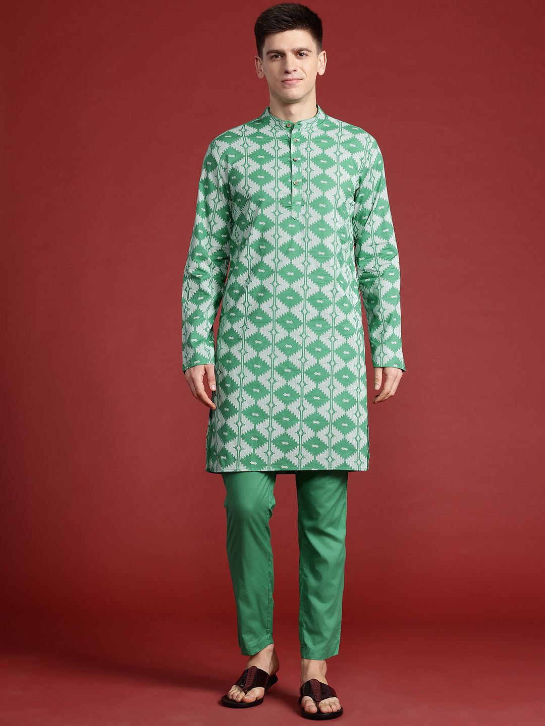 Anouk Printed Regular Pure Cotton Kurta with Trousers