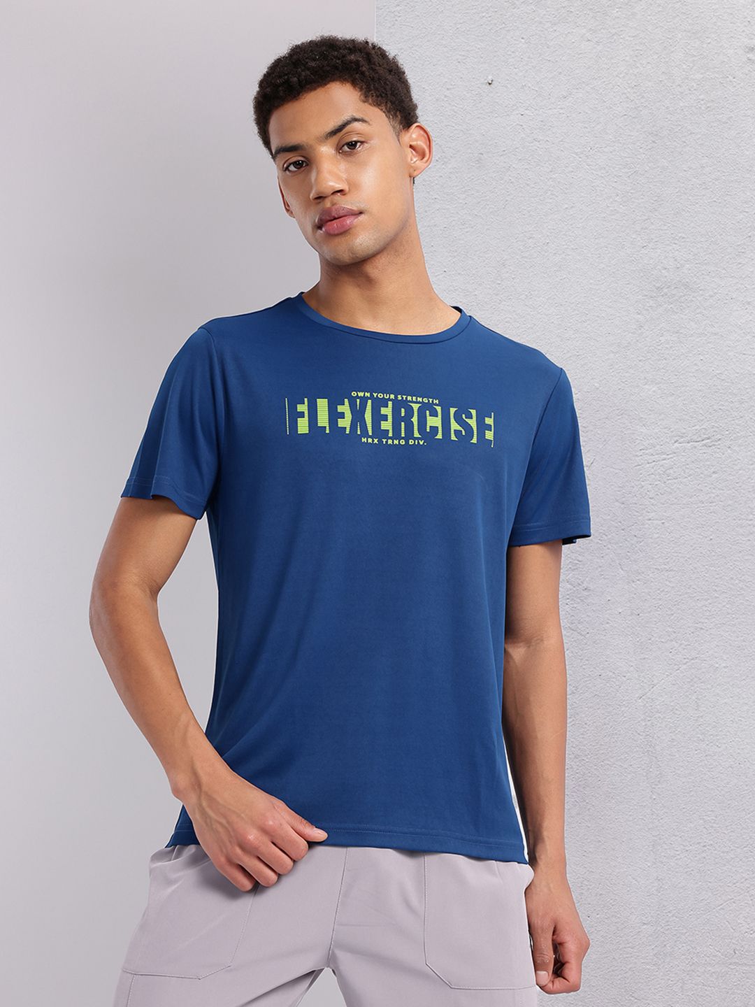 HRX by Hrithik Roshan Typography Printed Rapid-Dry Training T-shirt