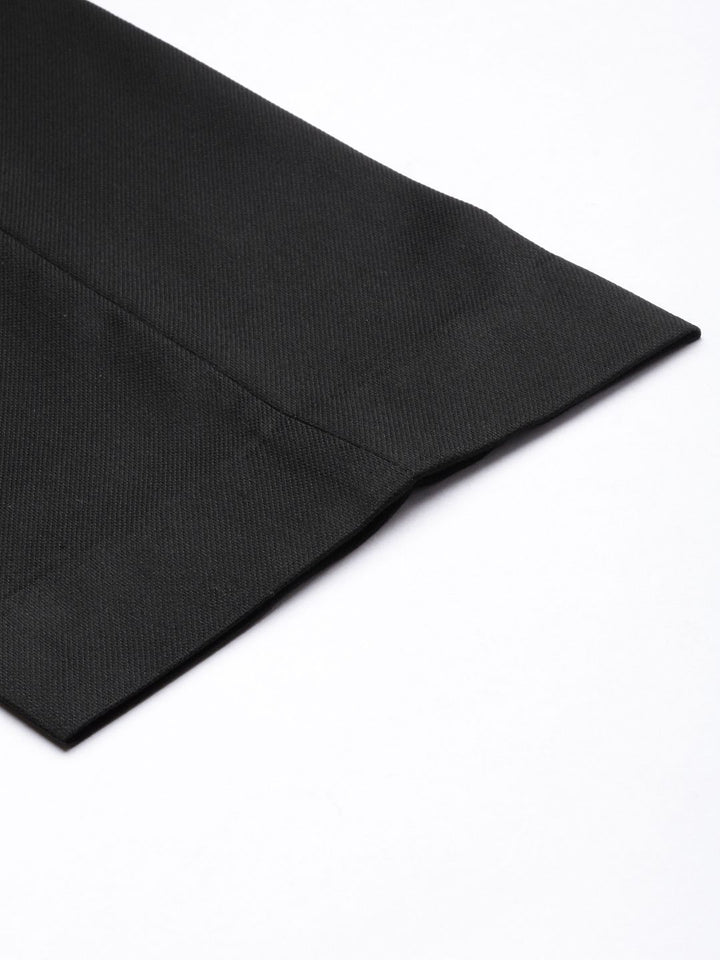 Park Avenue Men Black Smart Fit Low-Rise Formal Trousers