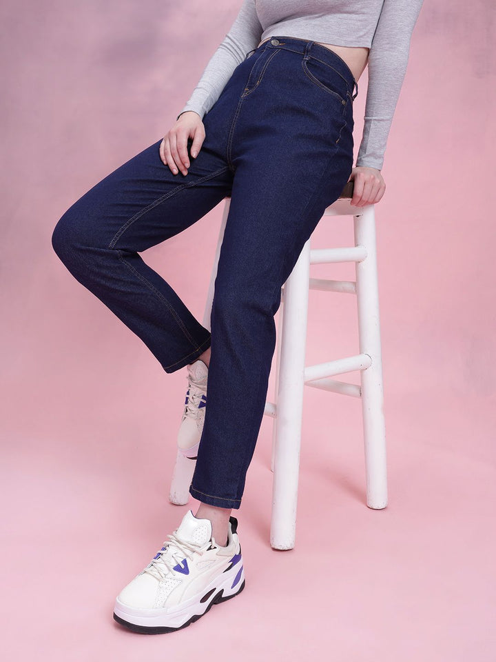 DressBerry Women High-Rise Stretchable Mom Fit Jeans