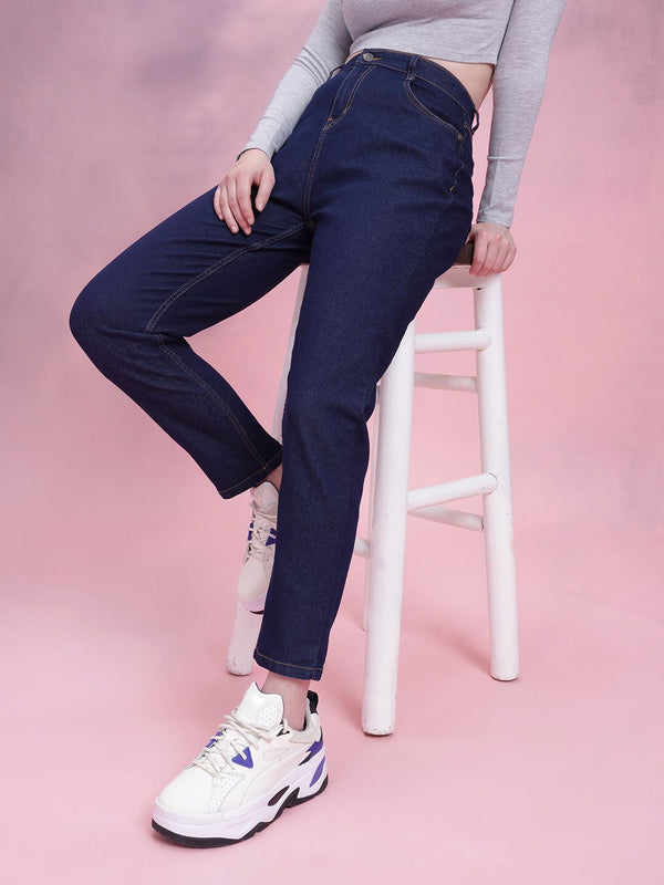 DressBerry Women High-Rise Stretchable Mom Fit Jeans