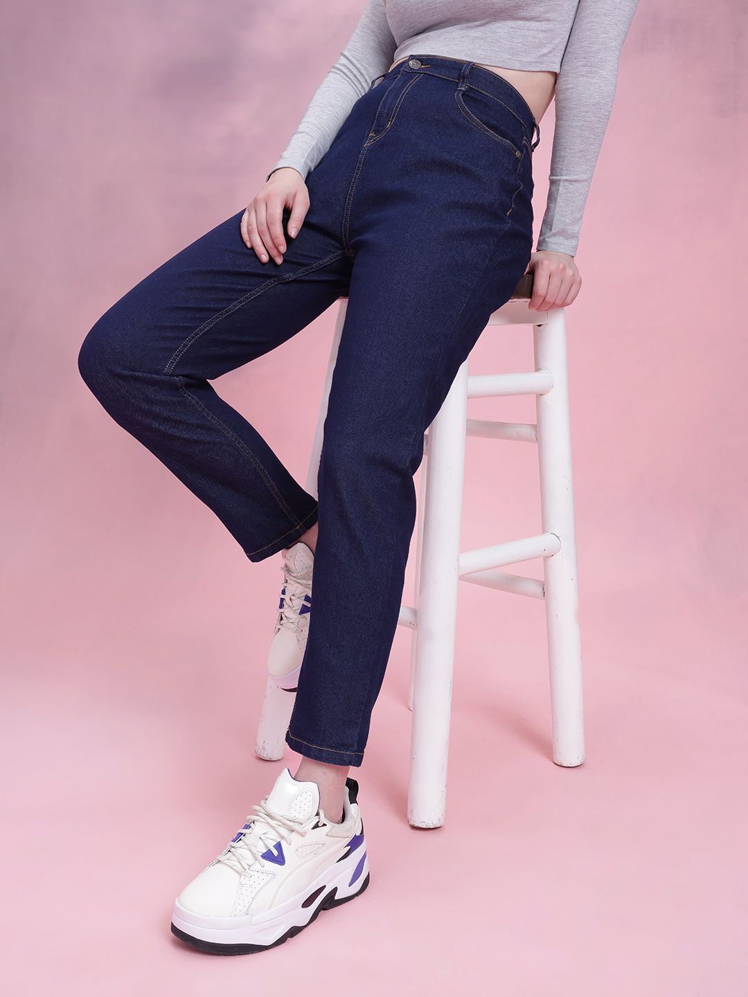 DressBerry Women High-Rise Stretchable Mom Fit Jeans