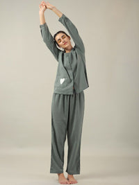 SANSKRUTIHOMES Green Pure Cotton Night suit