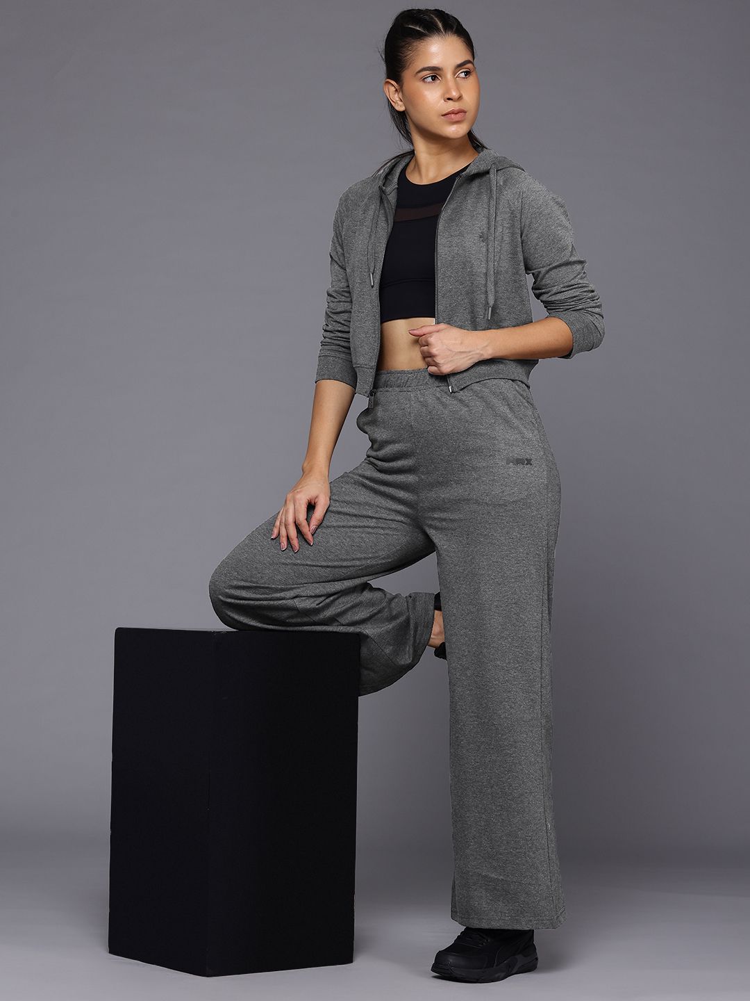 HRX by Hrithik Roshan Melange Effect Lifestyle Tracksuit