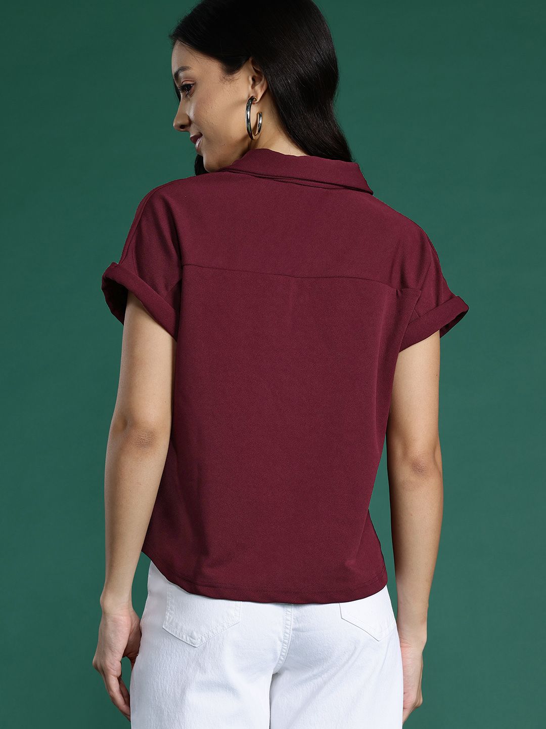 DressBerry Flap Pockets Extended Sleeves Top