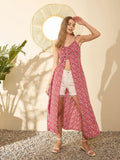Berrylush Shoulder Straps Printed Maxi Top