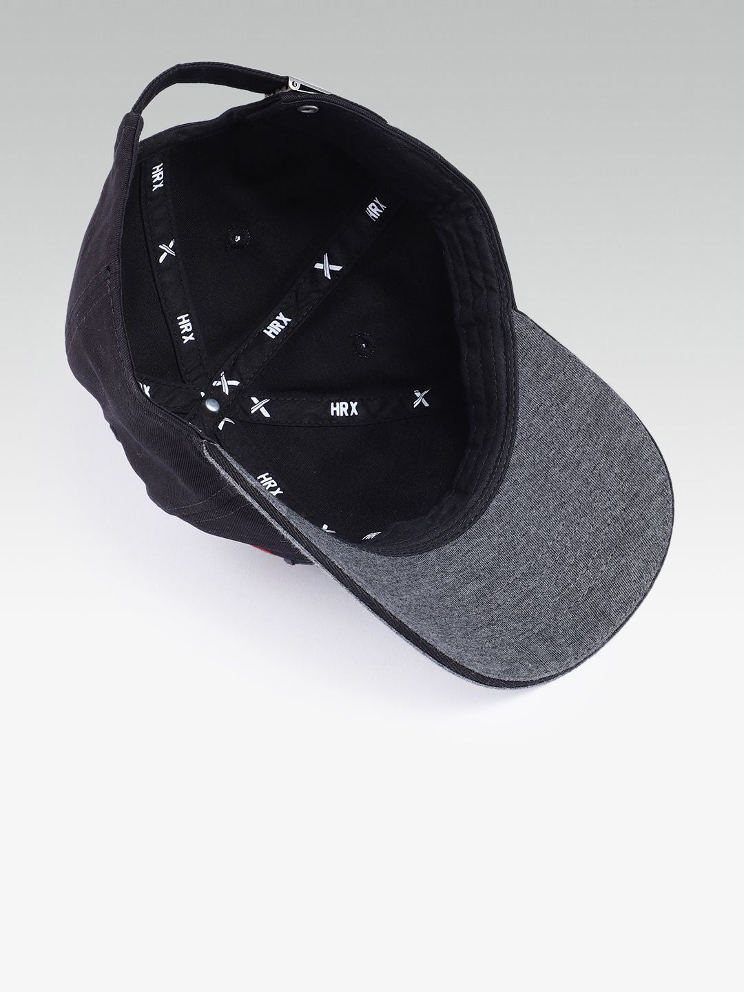 HRX by Hrithik Roshan Unisex Black & Grey Brand Logo Embroidered Cotton Baseball Cap