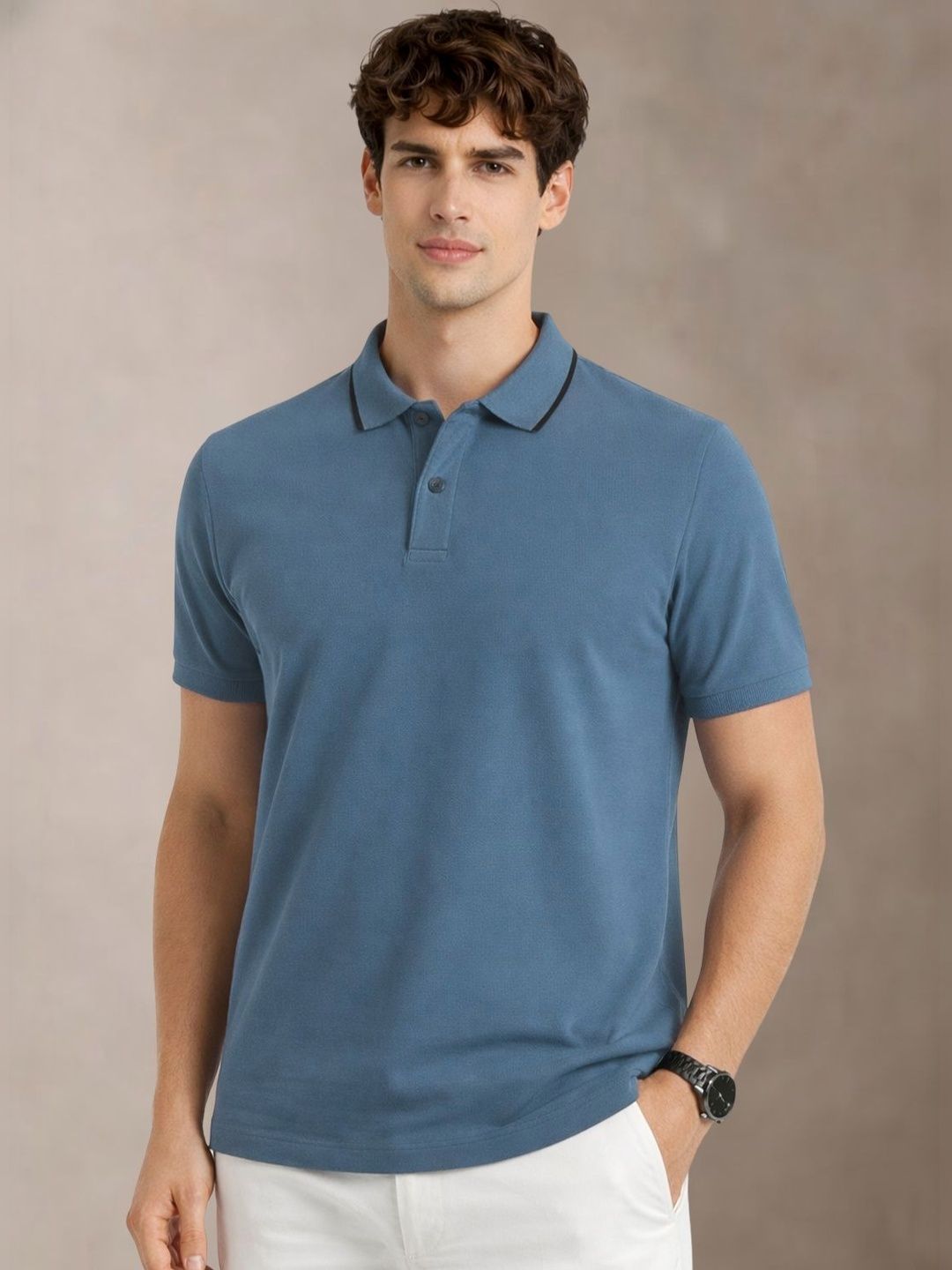 ADRO Men Polo Collar T-shirt
