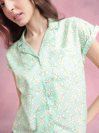 DressBerry Floral Print Extended Sleeve Shirt