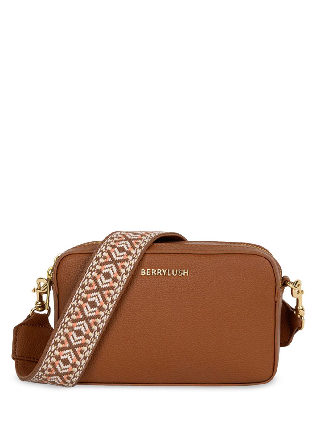 Berrylush Structured Sling Bag with Cut Work