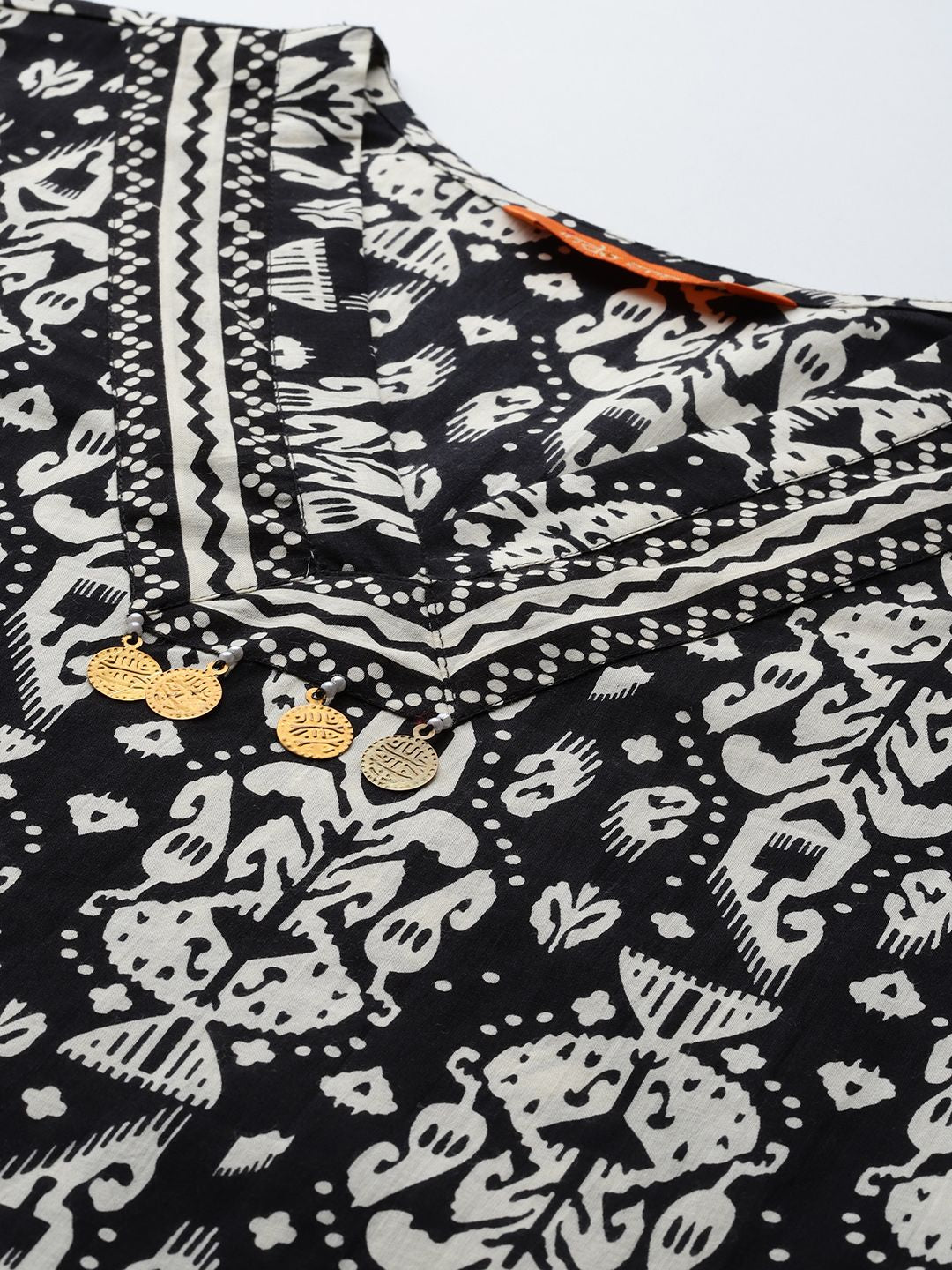 Indo Era Ethnic Motifs Printed Pure Cotton Kurta with Trousers