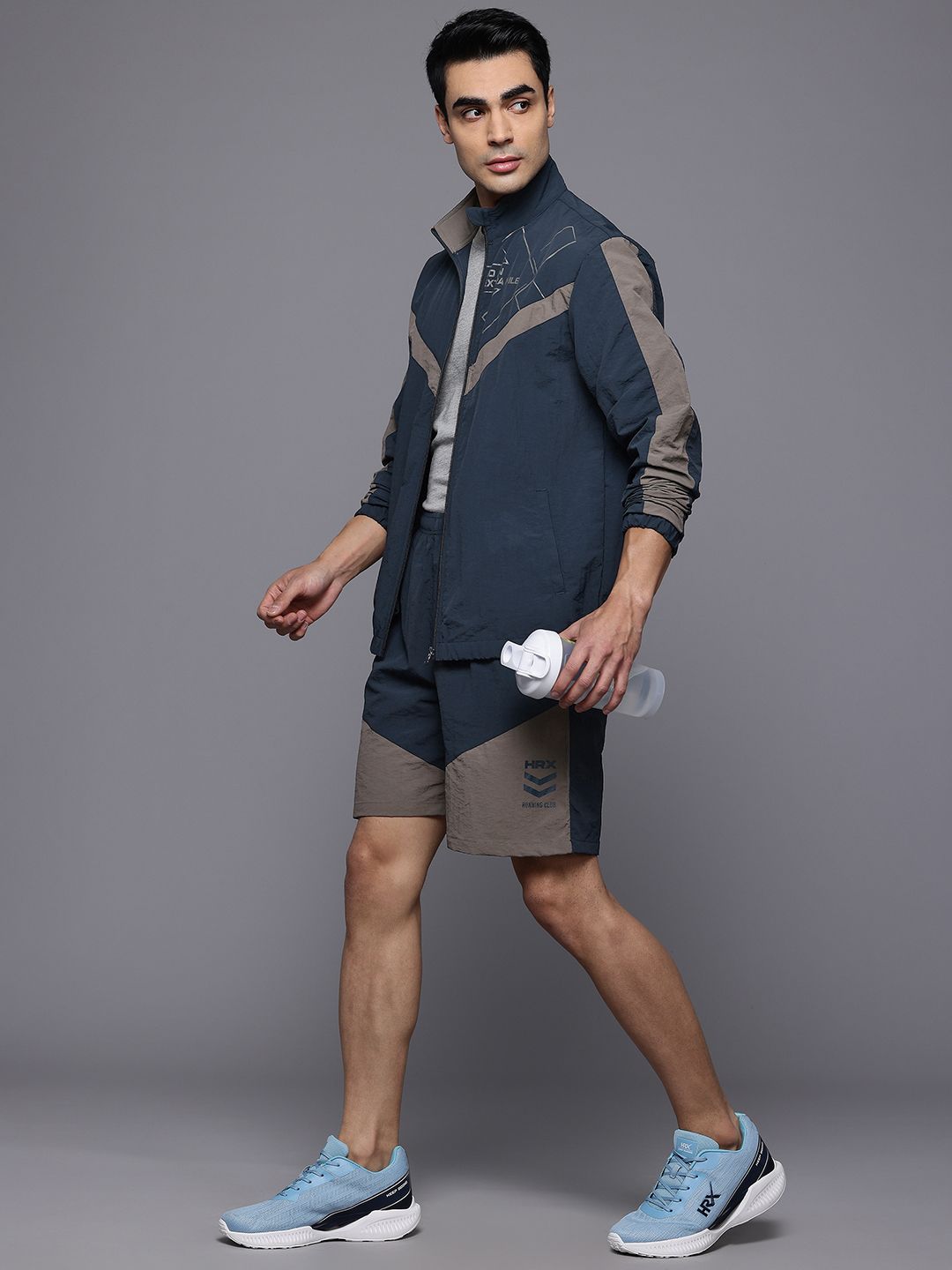 HRX by Hrithik Roshan Rapid Dry Mock Collar Running Tracksuit