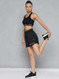 HRX By Hrithik Roshan Training Women Jet Black Rapid-Dry Solid Training Shorts