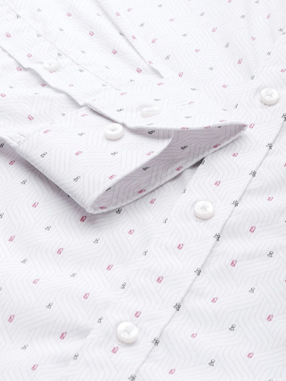 Raymond Men Slim Fit Geometric Printed Pure Cotton Formal Shirt