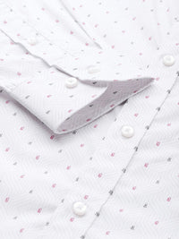 Raymond Men Slim Fit Geometric Printed Pure Cotton Formal Shirt