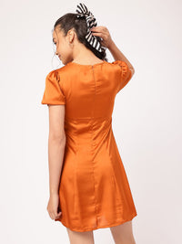 DressBerry Midnight Cleopatra Cut Out Detailed Ruched Satin Dress