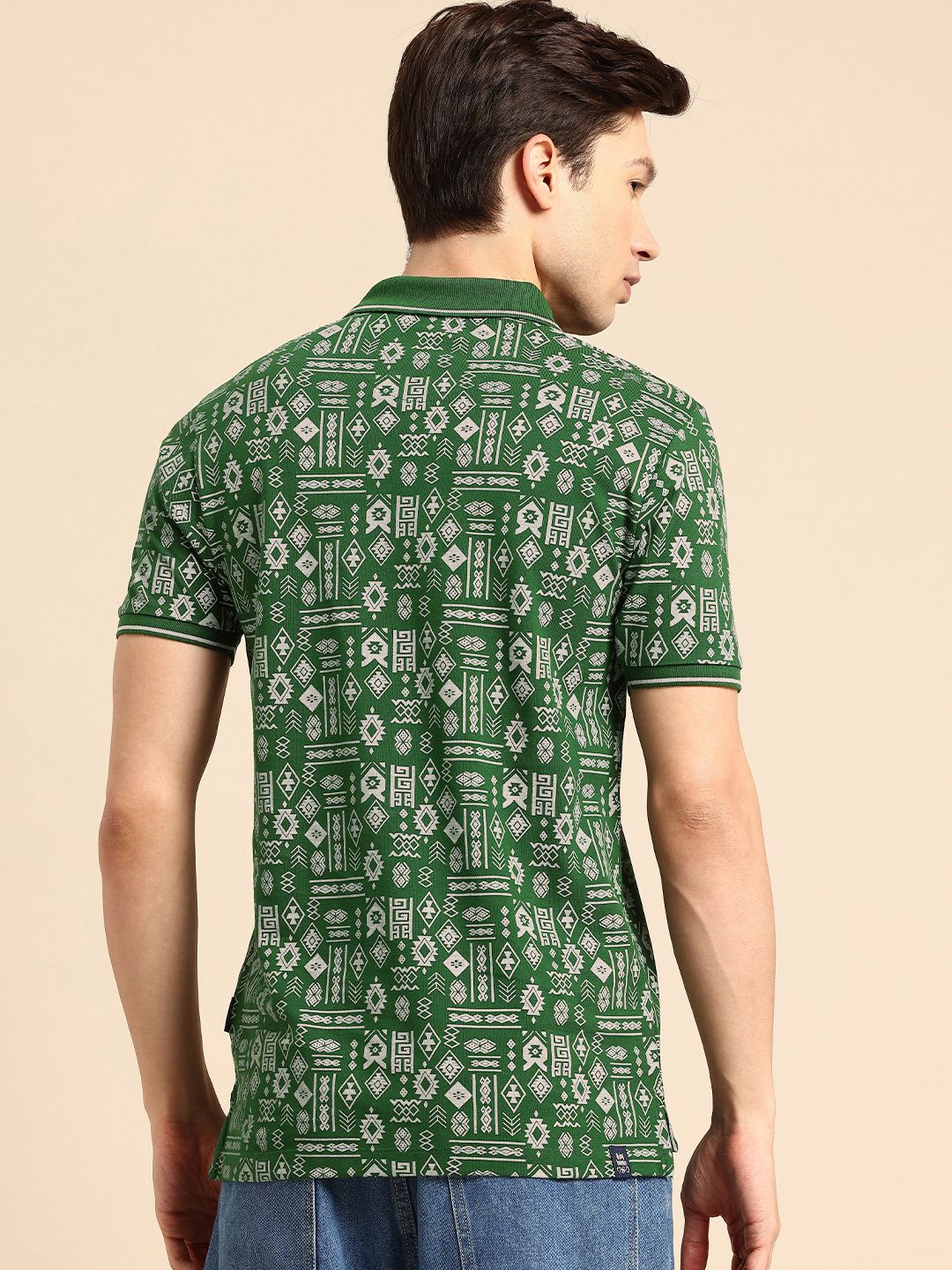 Being Human Printed Polo Collar Pure Cotton T-shirt