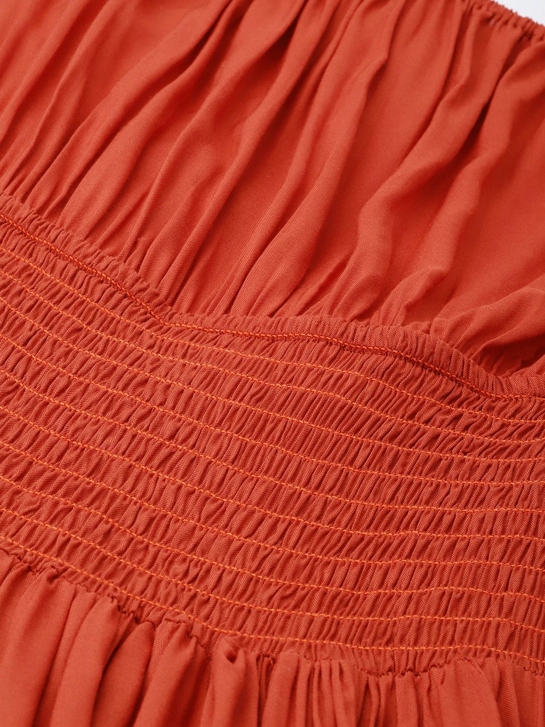 DressBerry Effortless Essence Smocked Waist Puff Sleeves A-line Dress