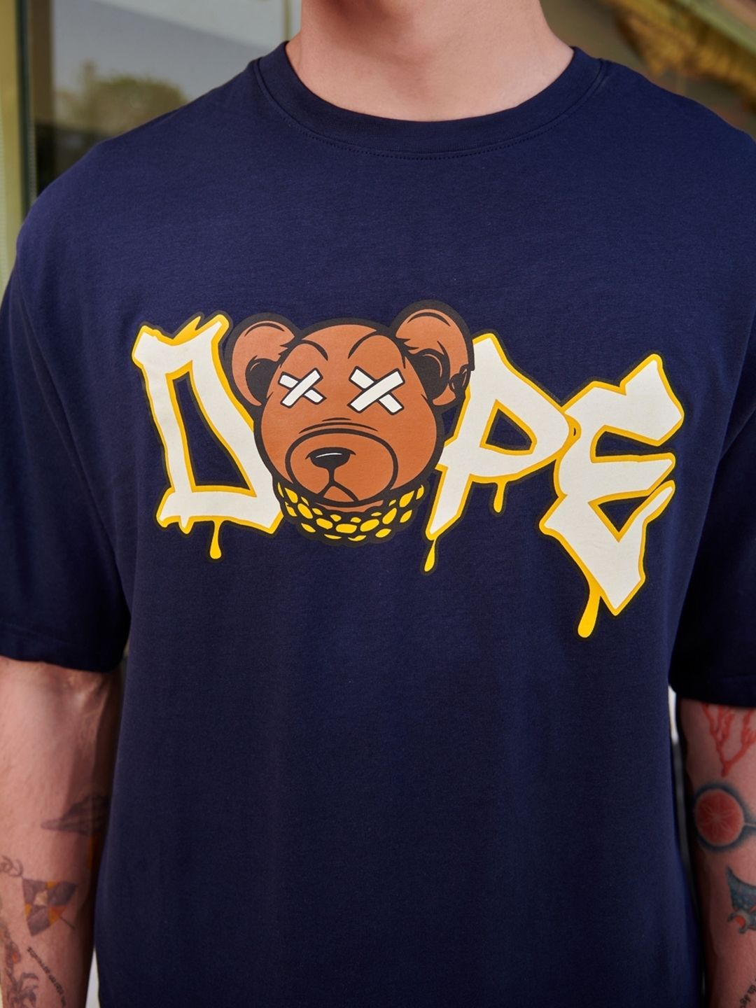 Bewakoof Dope Bear Graphic Printed Oversized T-shirt