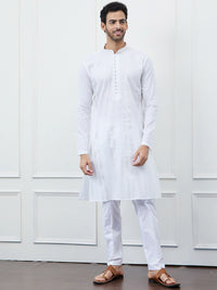 See Designs Embroidered Sequined Pure Cotton Kurta with Pyjamas