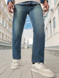 Urbano Fashion Men Straight Fit Heavy Washed Jeans Stretchable