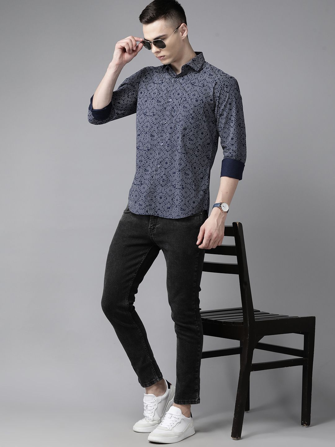 Park Avenue Men Slim Fit Pure Cotton Printed Casual Shirt