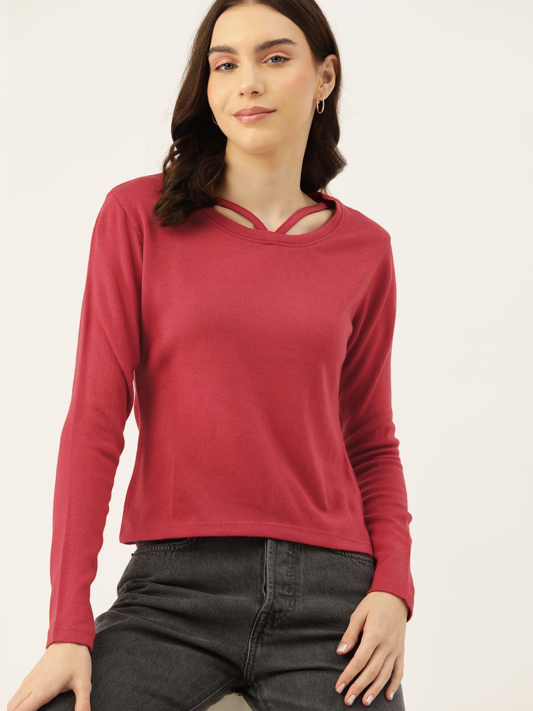 DressBerry Pure Acrylic Cut-Out Detail Pullover